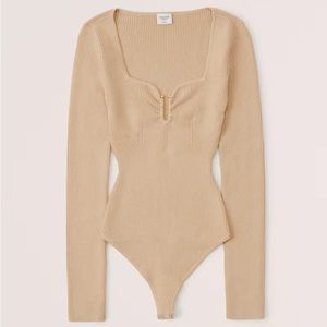 Abercrombie Long Sleeve Bodysuit Sweater with metal detail